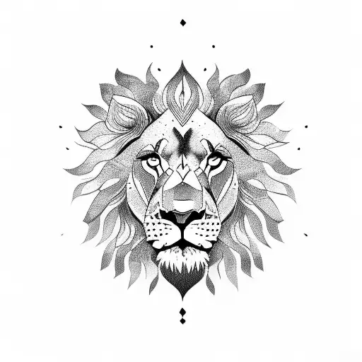 lion mandala  tattoo design idea