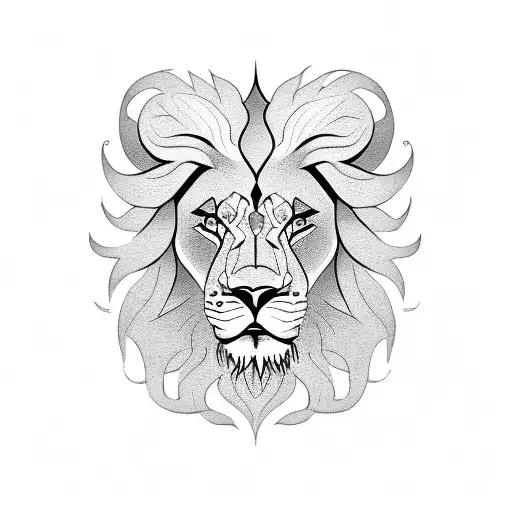lion mandala cross tattoo design idea