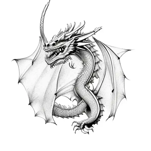 Dragon medieval  tattoo design idea