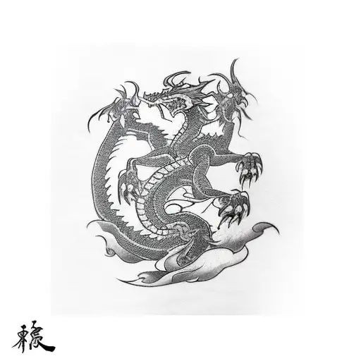 Dragon medieval  tattoo design idea