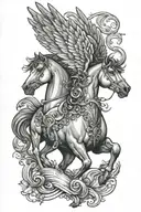 Pegasus portrait tattoo design idea