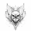 Skull Wolf tattoo design idea