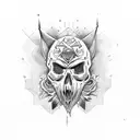 Skull Wolf tattoo design idea