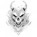 Skull Wolf tattoo design idea