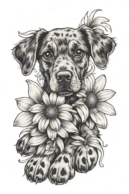 daisy's dog paw print tattoo design idea