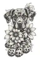 daisy's dog paw print tattoo design idea