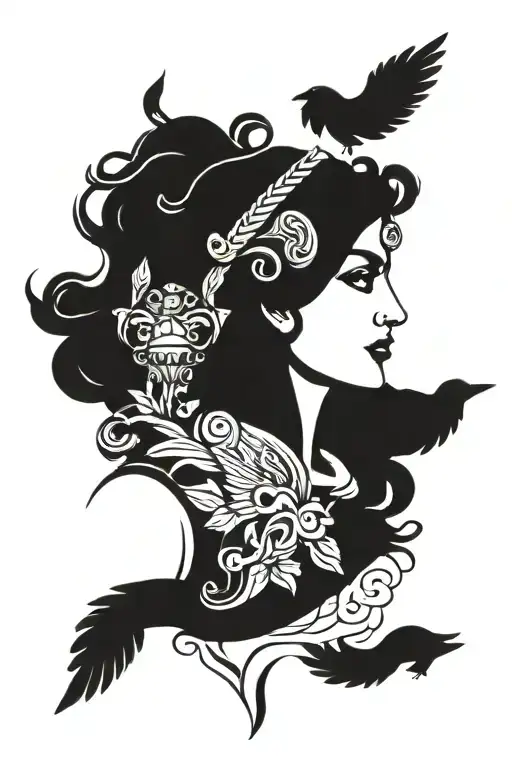 Zeus, Athena, Apollo, Artemis goddess tattoo design idea