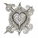 heart symbol after the symbol word Preet should be written  tattoo design idea