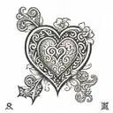 heart symbol after the symbol word Preet should be written  tattoo design idea