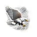 eagle with wolf  tattoo design idea