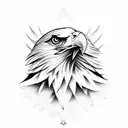 eagle with wolf  tattoo design idea