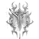 Sword of a ruined crusader tattoo design idea