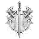 Sword of a ruined crusader tattoo design idea