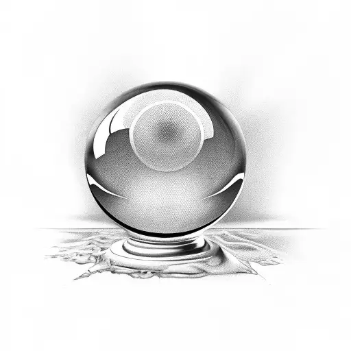 Crystal ball with text that reads "ain't so crystal clear" tattoo design idea