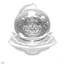 Crystal ball with the words "ain't so crystal clear" in it tattoo design idea