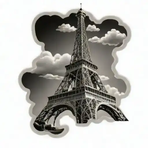 Girly paris tower  tattoo design idea