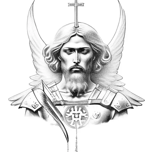 Saint Micheal the Archangel tattoo design idea