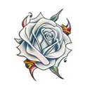 roses and sword tattoo design idea