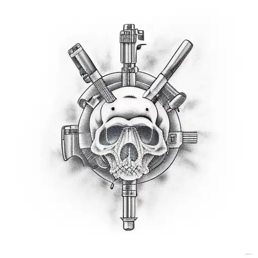 rifle gun tattoo design idea