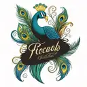 peacock feathers with name intertwined tattoo design idea
