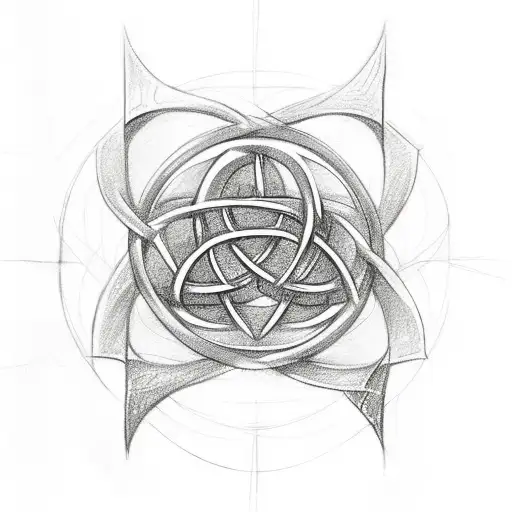 Triquetra with a chain link as the circle tattoo design idea