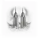 twin towers  tattoo design idea