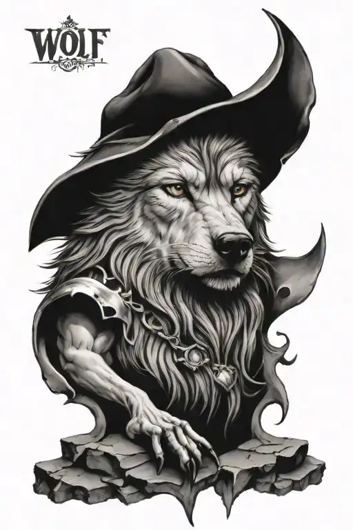 wolf time piece zeus face tattoo design idea