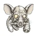 Rat in gas mask tattoo design idea