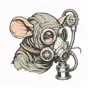 Rat in gas mask tattoo design idea