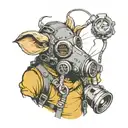 Rat in gas mask tattoo design idea