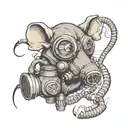 Rat in gas mask tattoo design idea