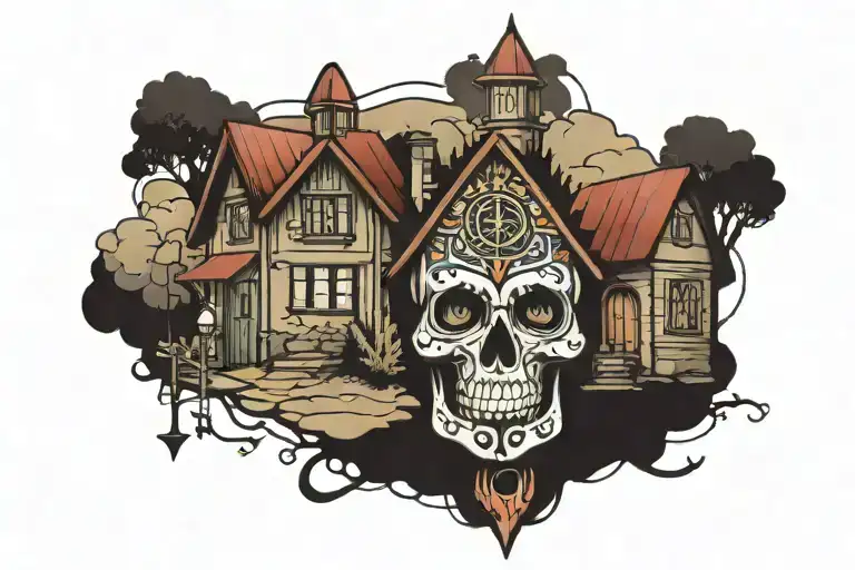 village tattoo design idea