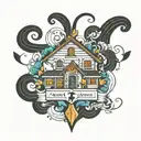 town tattoo design idea