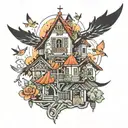 town tattoo design idea