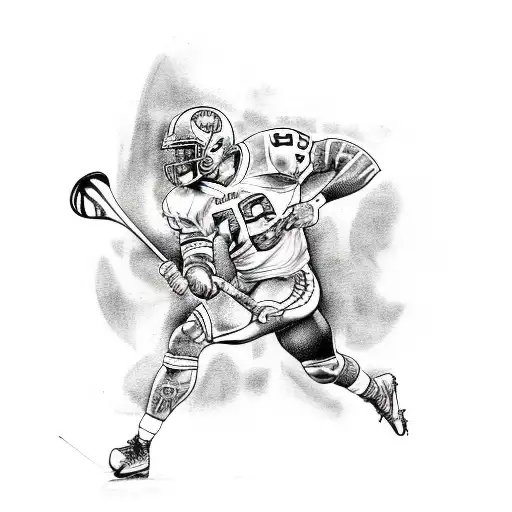 A dynamic tattoo of athletes in action with a music theme tattoo design idea