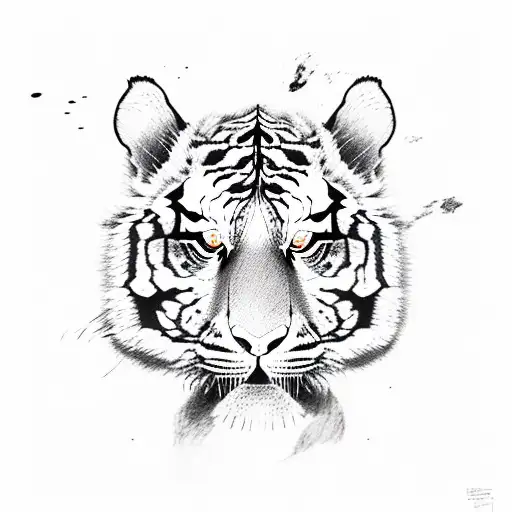 A fierce tiger playing soccer tattoo design idea