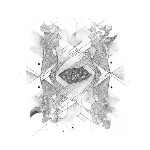 An abstract design representing the connection between teaching and sports tattoo design idea