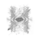 An abstract design representing the connection between teaching and sports tattoo design idea