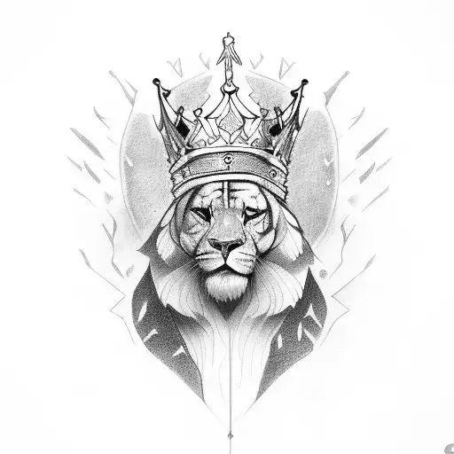 KING Never Be Alone tattoo design idea
