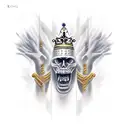 KING Never Be Alone tattoo design idea