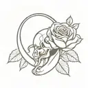 Scorpion with a rose and hidden skull face  tattoo design idea