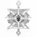 cross. god is greater than highs and lows tattoo design idea