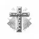 cross. god is greater than highs and lows tattoo design idea