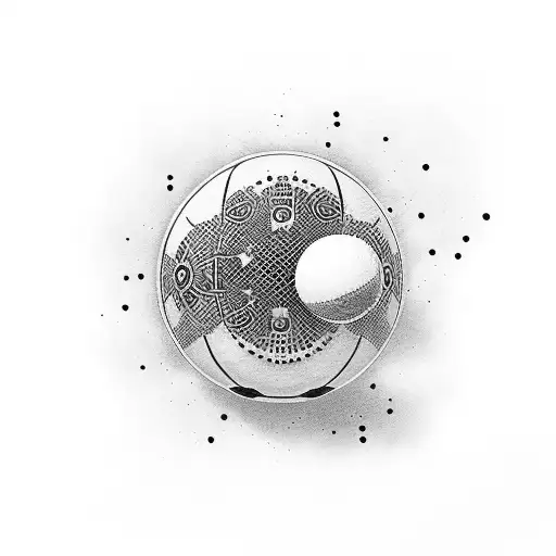 ball with tennis tattoo design idea