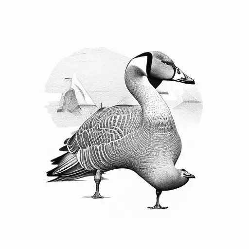 goose honking tattoo design idea