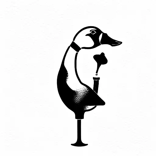 a goose smoking a pipe tattoo design idea