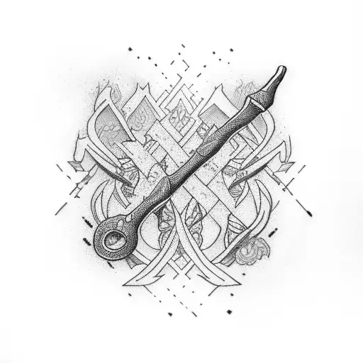 Crossed Axes tattoo design idea