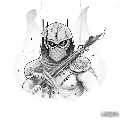 quiver with two arrows and his rope shaped "c&m" tattoo design idea