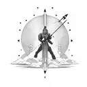 quiver with two arrows tattoo design idea