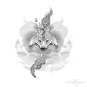 suminagashi tattoo design idea